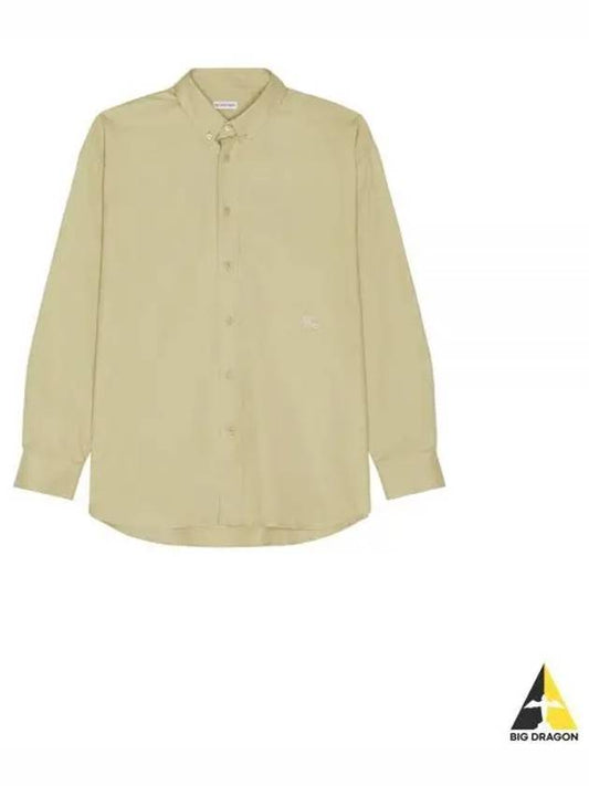 Cotton Oxford Long Sleeve Shirt Green - BURBERRY - BALAAN 2