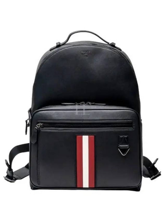 Signature Stripe Maverick Logo Backpack Black - BALLY - BALAAN 2