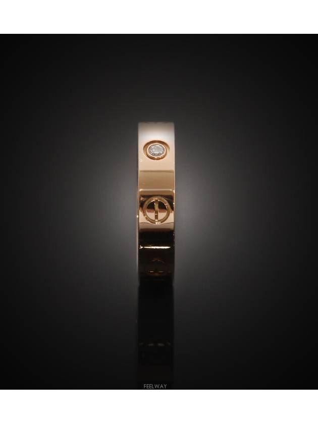 Daejeon Used Luxury Goods Love Band Mini Ring 18K Rose Gold Diamond 1P No 48 3 5mm - CARTIER - BALAAN 3