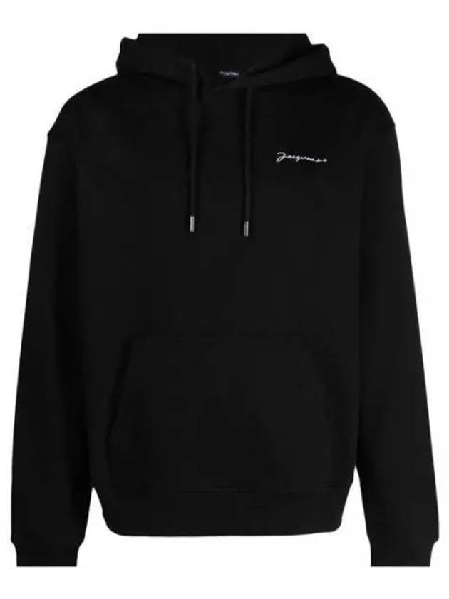 Le Brode Logo Cotton Hoodie Black - JACQUEMUS - BALAAN 2