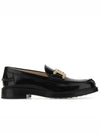 Brushed Leather Chain Loafers Black - TOD'S - 1