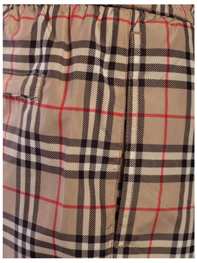 Men's Small Scale Check Drawstring Swim Shorts Beige - BURBERRY - BALAAN 5