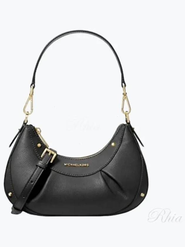 Enzo Small Pebbled Leather Shoulder Bag Black - MICHAEL KORS - BALAAN 2