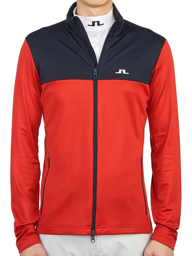 Banks Mid Layer Zip-Up Jacket Red - J.LINDEBERG - BALAAN 3