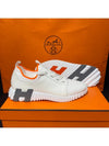 Men's Depart Sneakers White H Gray Orange Two Tone - HERMES - BALAAN 4