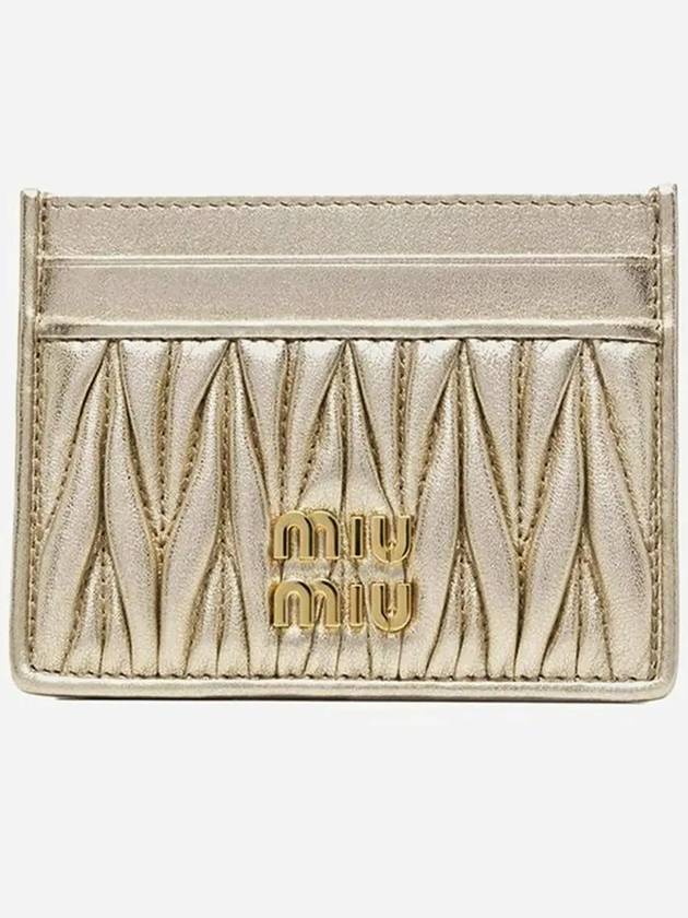 Materasse Nappa Leather Card Wallet Gold - MIU MIU - BALAAN 3