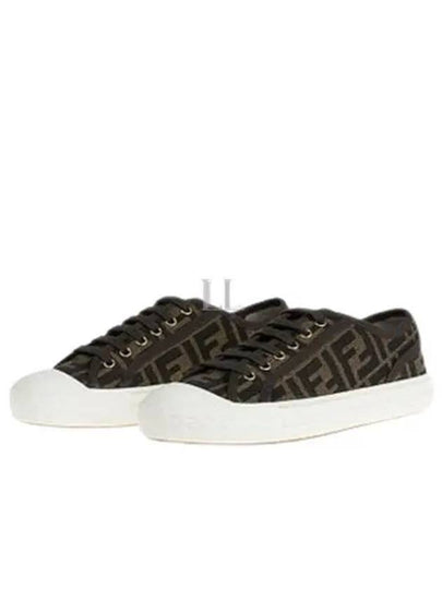 FF Motif Jacquard Low-Top Sneakers Brown - FENDI - BALAAN 2