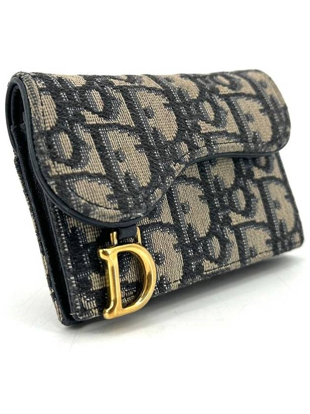 Christian Saddle Flap Card Wallet - DIOR - BALAAN 4