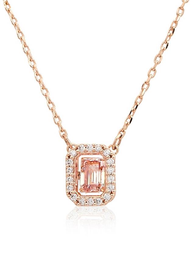 Una Octagon Cut Crystal Pendant Necklace Pink Rose Gold - SWAROVSKI - BALAAN 4