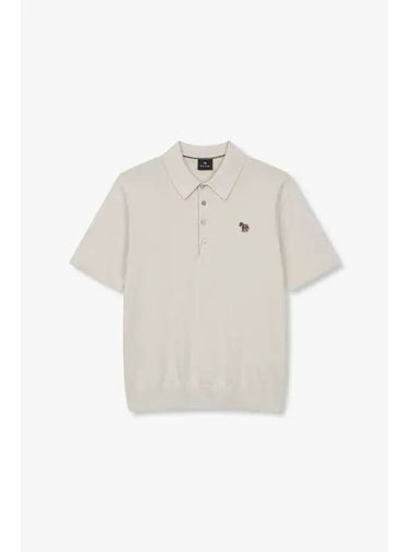 PS zebra patch polo knit light beige - PAUL SMITH - BALAAN 1