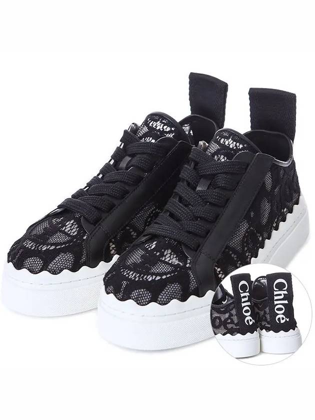 Lauren Lace Low Top Sneakers Black - CHLOE - BALAAN 2