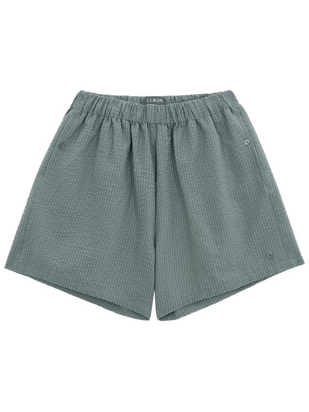 Runway Cotton Seersucker Shorts Khaki - ULKIN - BALAAN 3