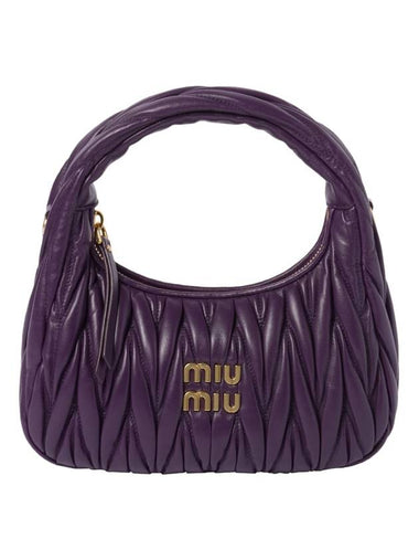 Wander Materasse Nappa Leather Mini Hobo Tote Bag Violet - MIU MIU - BALAAN 1