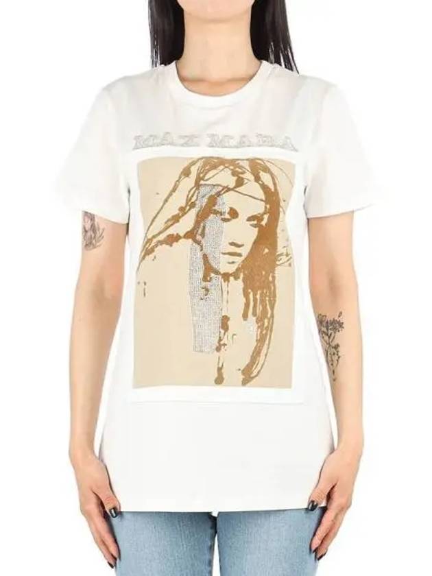 Women's Darling Big Graphic Print Short Sleeve T-Shirt White - MAX MARA - BALAAN 2