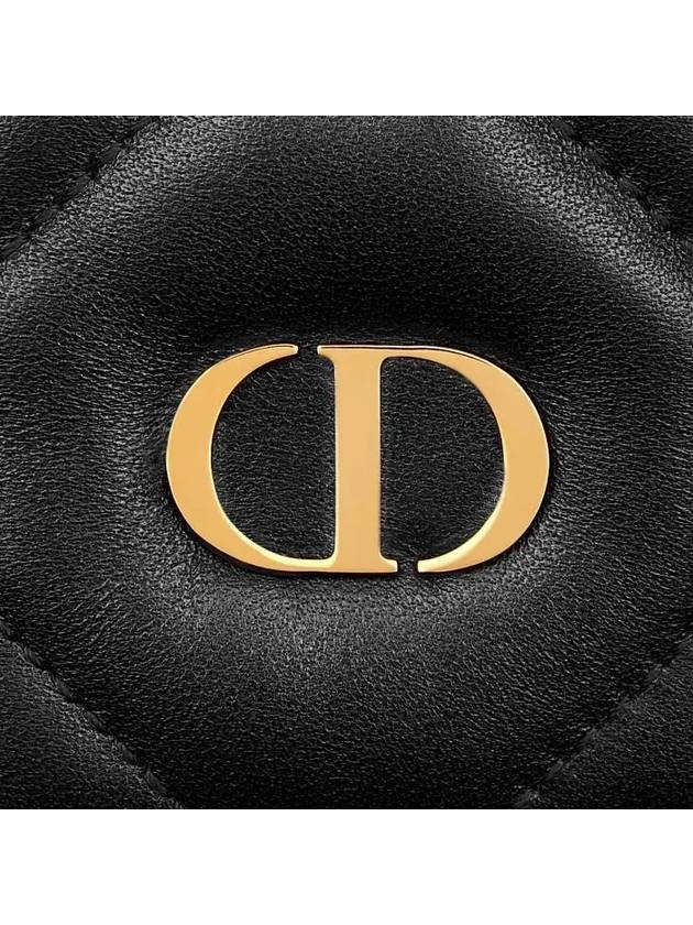 Miss Caro Macrocannage Lambskin Passport Wallet Black - DIOR - BALAAN 6