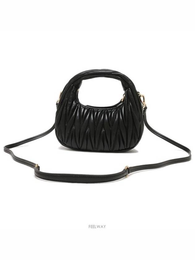 Wander Matelasse Nappa Leather Hobo Mini Bag Black - MIU MIU - BALAAN 6