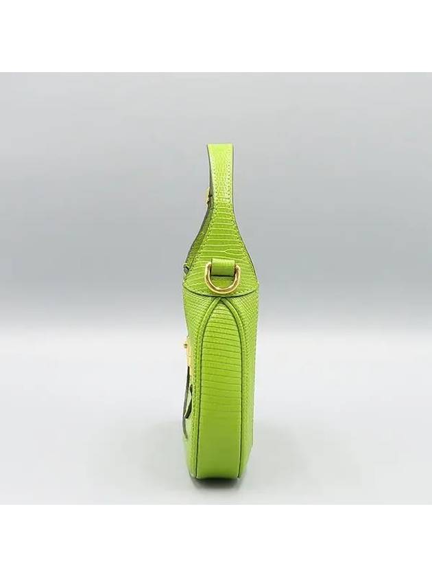 675799 Lime lizard leather Jackie mini tote bag shoulder strap - GUCCI - BALAAN 3