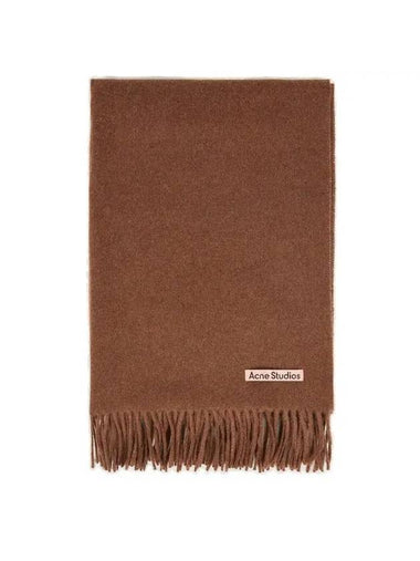 Logo Wool Fringe Scarf Dark Rust Melange - ACNE STUDIOS - BALAAN 1