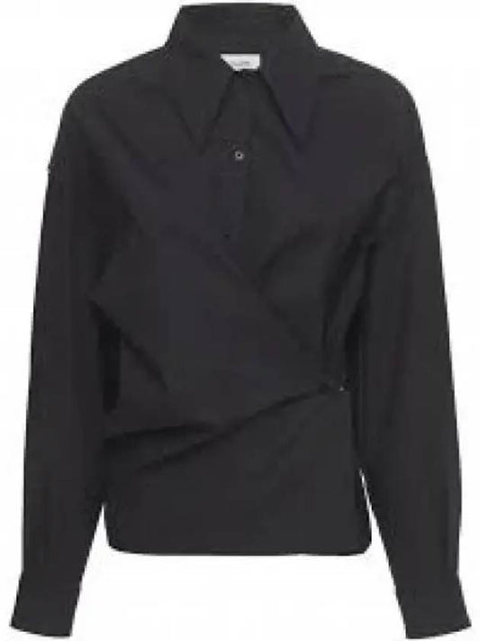 Twisted Silk Blouse Black - LEMAIRE - BALAAN 1
