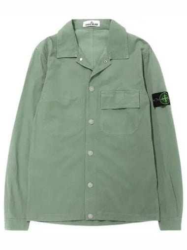 Cupro cotton badge button overshirt - STONE ISLAND - BALAAN 1