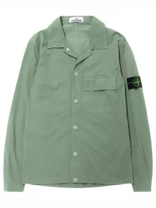 Cupro Cotton Badge Button Overshirt Men - STONE ISLAND - BALAAN 1