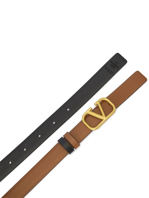 Reversible V logo signature leather belt brown black - VALENTINO - BALAAN 6