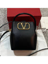 V Logo Micro Bucket Bag Black - VALENTINO - BALAAN 4