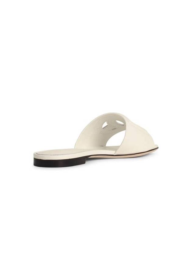 DG Logo Leather Flat Slippers White - DOLCE&GABBANA - BALAAN 4