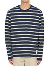 Stripe Jersey Oversized Long Sleeve T-Shirt Navy - THOM BROWNE - BALAAN 4