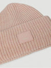 Front logo face patch round crown beanie hat - ACNE STUDIOS - BALAAN 3