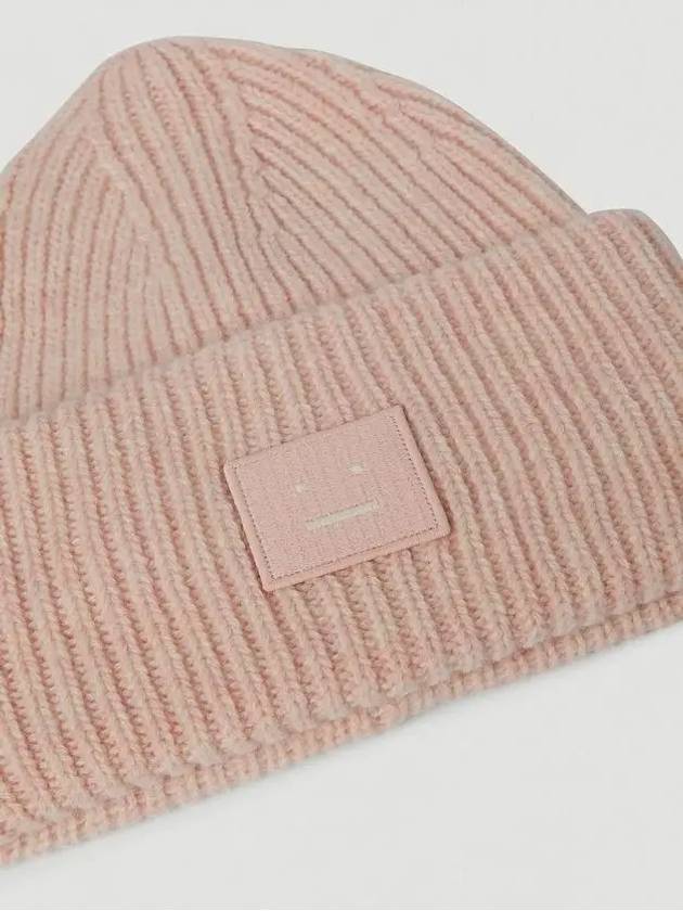 Front logo face patch round crown beanie hat - ACNE STUDIOS - BALAAN 3