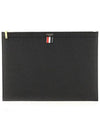 Medium Document Holder Clutch Bag Black - THOM BROWNE - BALAAN 3