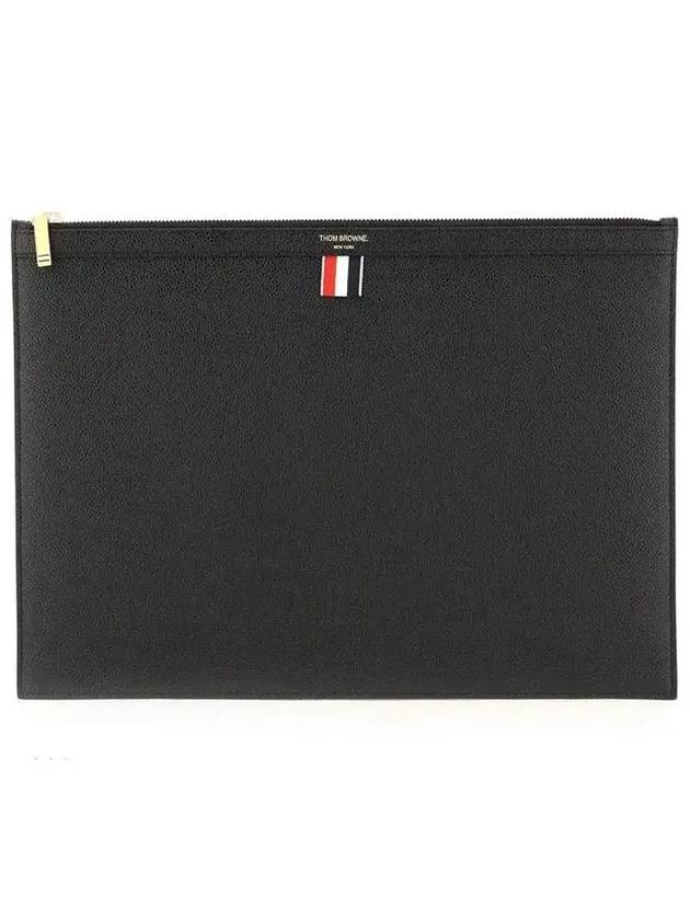 Medium Document Holder Clutch Bag Black - THOM BROWNE - BALAAN 3