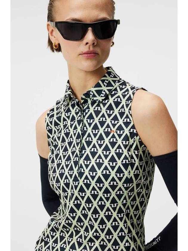 Women s Dena Print Sleeveless Top Geo Navy GWJT09008 O500 - J.LINDEBERG - BALAAN 5