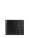 GG Marmont Leather Bi Fold Wallet Black Gold - GUCCI - BALAAN 2