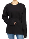 FSHL RIB 000 BLACK Women s Wrap Long Sleeve T Shirt Oversized Fit - BASERANGE - BALAAN 7