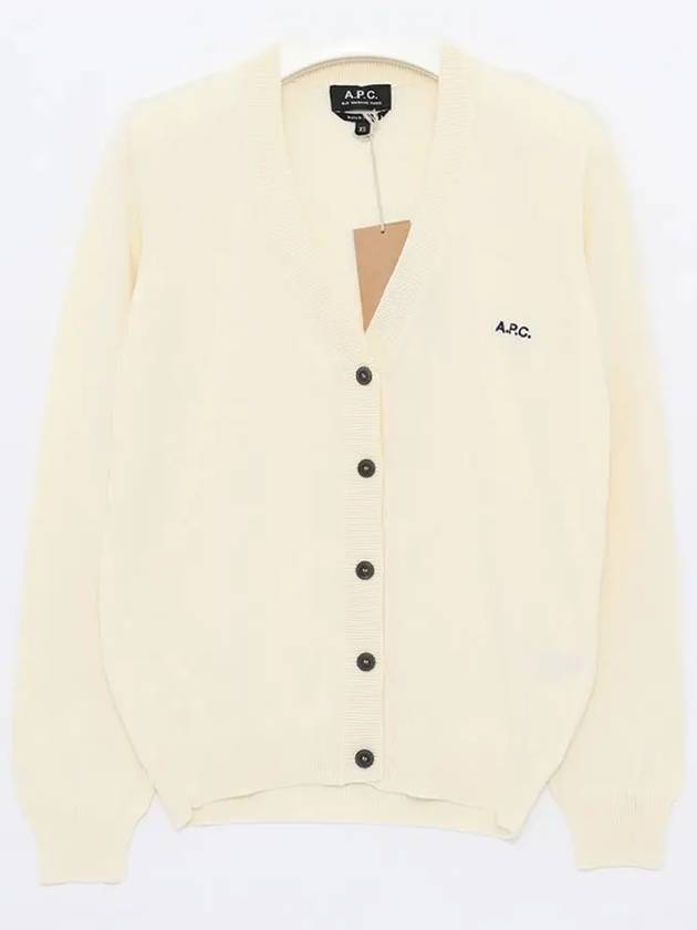 Bella Logo Embroidery Cardigan Ivory - A.P.C. - BALAAN 2