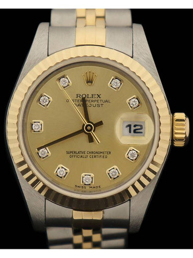 79173 26MM 18K Yellow Gold Steel Combi 10P Diamond Datejust Women s Watch - ROLEX - BALAAN 1