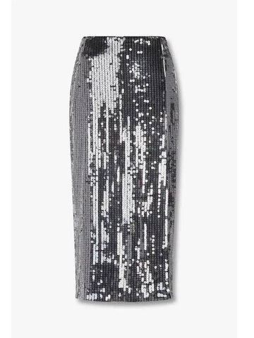 Square Sequin Slit Skirt Galaxy Black - REFORMATION - BALAAN 1