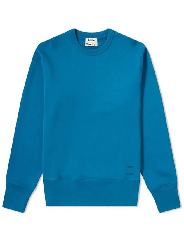 Logo Print Crew Neck Sweatshirt Teal Blue - ACNE STUDIOS - BALAAN 2