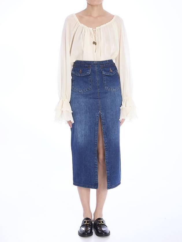 Denim midi skirt - CHLOE - BALAAN 5