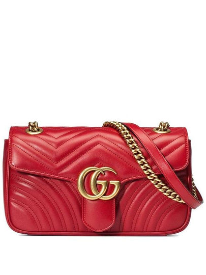 Small Leather Shoulder Bag Red - GUCCI - BALAAN 2