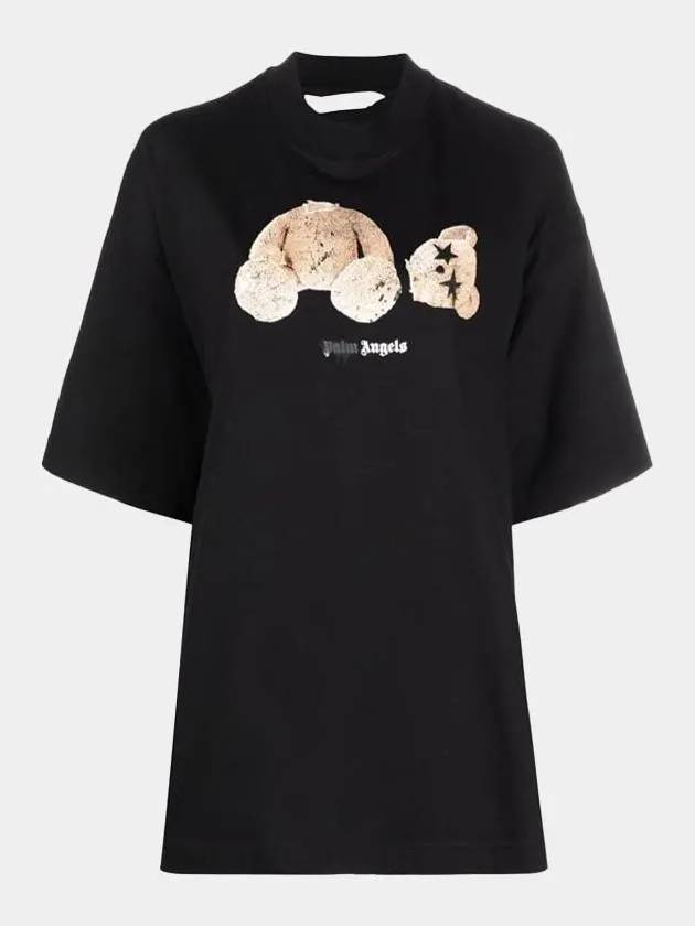 Spray Bear Short Sleeve T-Shirt Black - PALM ANGELS - BALAAN 2