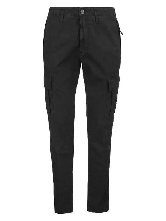 Wappen Patch Old Treatment Slim Fit Cargo Straight Pants Black - STONE ISLAND - BALAAN 2