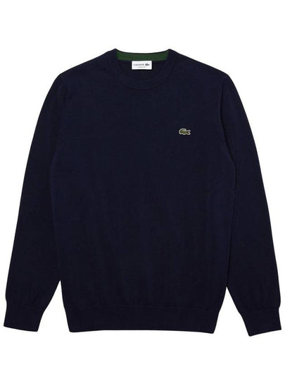 Embroidery Logo Crewneck Cotton Sweatshirt Navy - LACOSTE - BALAAN 2