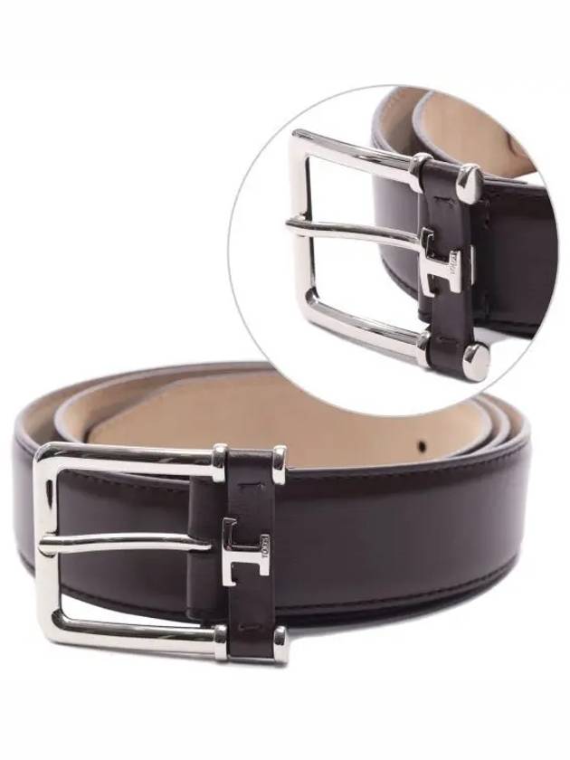 T Logo Leather Belt Brown - TOD'S - BALAAN 2