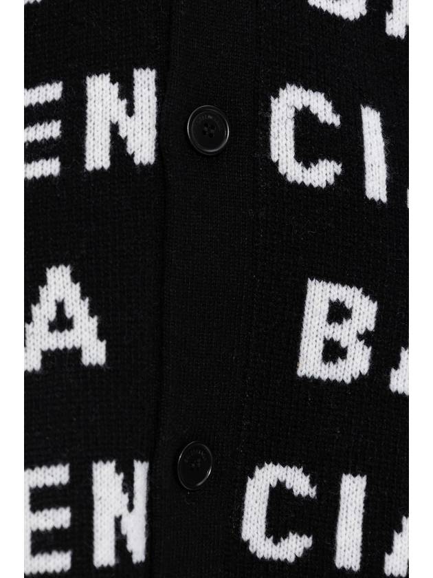 All-Over Logo Wool Cardigan Black - BALENCIAGA - BALAAN 6