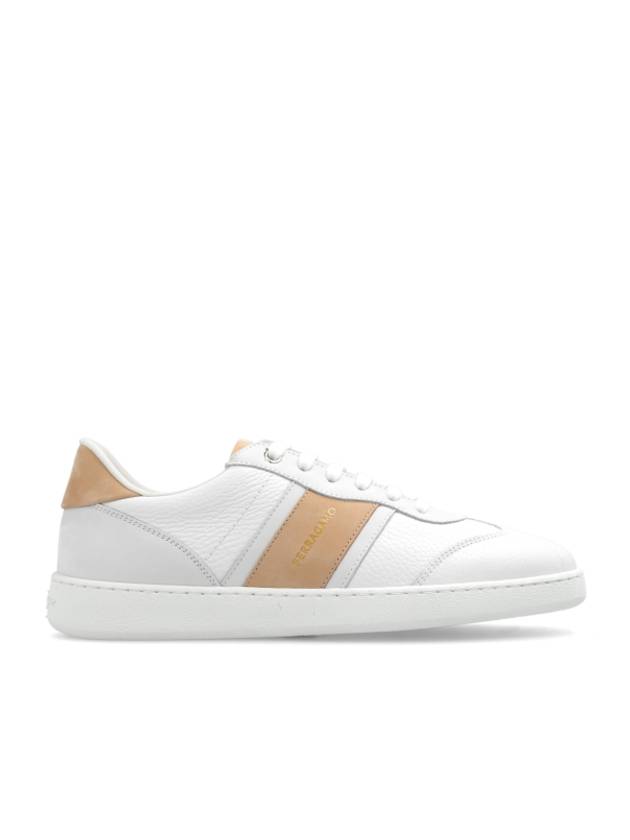 Logo Leather Low Top Sneakers Ivory - SALVATORE FERRAGAMO - BALAAN 2