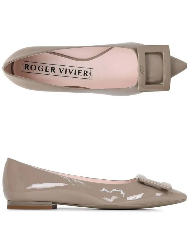 Women's Gometine Buckle Flat Beige - ROGER VIVIER - BALAAN 4