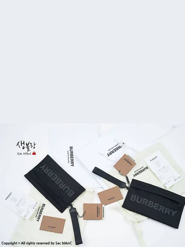 Logo Print Nylon Clutch Bag Black - BURBERRY - BALAAN 3